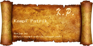 Kempf Patrik névjegykártya
